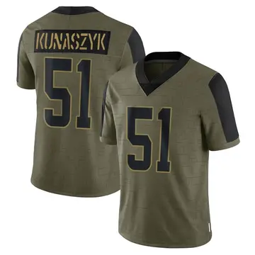 Nike Jordan Kunaszyk Men's Limited Cleveland Browns Olive 2021 Salute To Service Jersey