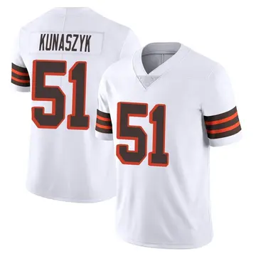 Nike Jordan Kunaszyk Men's Limited Cleveland Browns White Vapor 1946 Collection Alternate Jersey