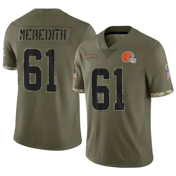 Nike Jordan Meredith Youth Limited Cleveland Browns Olive 2022 Salute To Service Jersey