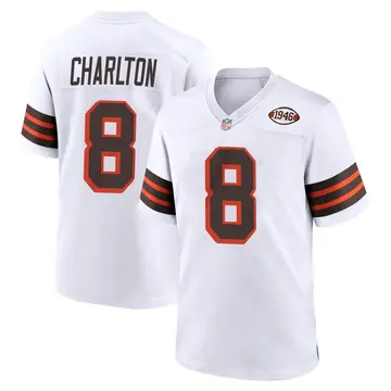 Nike Joseph Charlton Youth Game Cleveland Browns White 1946 Collection Alternate Jersey