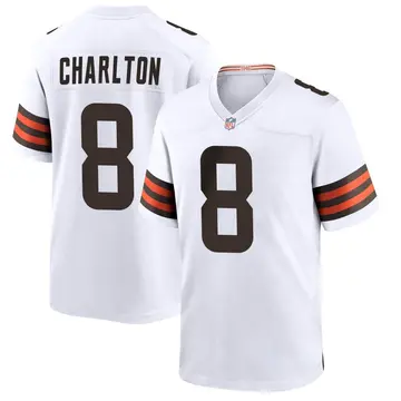 Nike Joseph Charlton Youth Game Cleveland Browns White Jersey