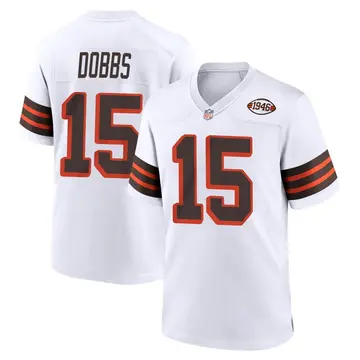Nike Joshua Dobbs Men's Game Cleveland Browns White 1946 Collection Alternate Jersey