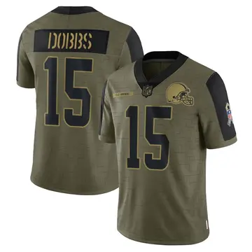 Nike Joshua Dobbs Men's Limited Cleveland Browns Olive 2021 Salute To Service Jersey