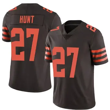 Nike Kareem Hunt Men's Limited Cleveland Browns Brown Color Rush Jersey