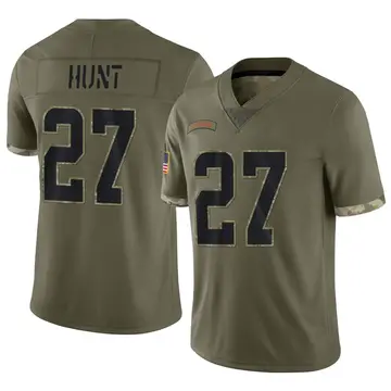 Nike Kareem Hunt Men's Limited Cleveland Browns Olive 2022 Salute To Service Jersey