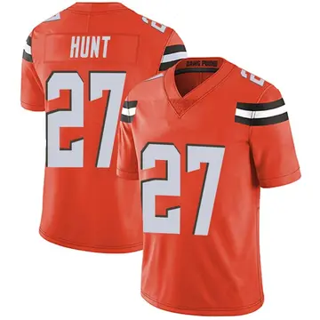 Nike Kareem Hunt Men's Limited Cleveland Browns Orange Alternate Vapor Untouchable Jersey