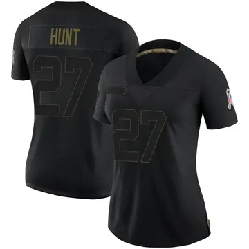 Nike Kareem Hunt Women's Limited Cleveland Browns Black 2020 Salute To Service Jersey