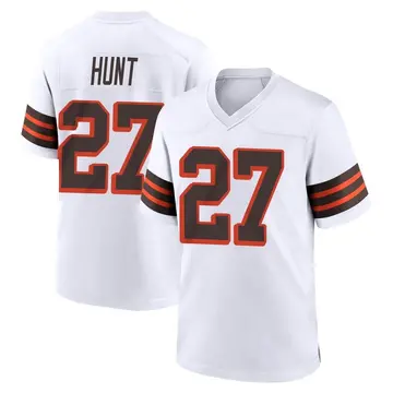 Nike Kareem Hunt Youth Game Cleveland Browns White 1946 Collection Alternate Jersey