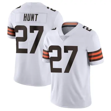 Nike Kareem Hunt Youth Limited Cleveland Browns White Vapor Untouchable Jersey
