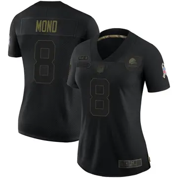 Nike Kellen Mond Women's Limited Cleveland Browns Black 2020 Salute To Service Jersey