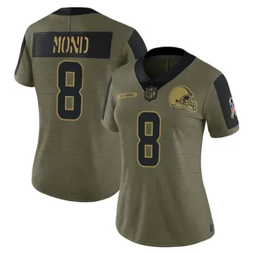 Nike Kellen Mond Women's Limited Cleveland Browns Olive 2021 Salute To Service Jersey