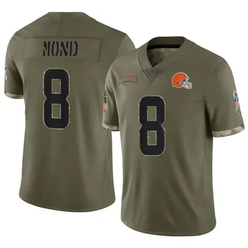 Nike Kellen Mond Youth Limited Cleveland Browns Olive 2022 Salute To Service Jersey