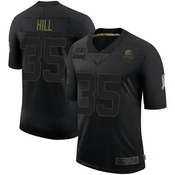 Nike Lavert Hill Men's Limited Cleveland Browns Black 2020 Salute To Service Jersey