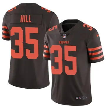 Nike Lavert Hill Men's Limited Cleveland Browns Brown Color Rush Jersey