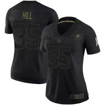 Nike Lavert Hill Women's Limited Cleveland Browns Black 2020 Salute To Service Jersey