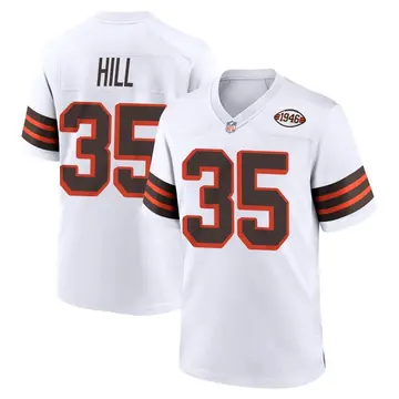 Nike Lavert Hill Youth Game Cleveland Browns White 1946 Collection Alternate Jersey