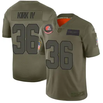 Nike Luther Kirk IV Men's Limited Cleveland Browns Camo 2019 Salute to Service Jersey