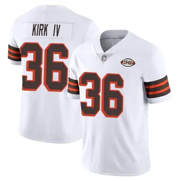 Nike Luther Kirk IV Men's Limited Cleveland Browns White Vapor 1946 Collection Alternate Jersey