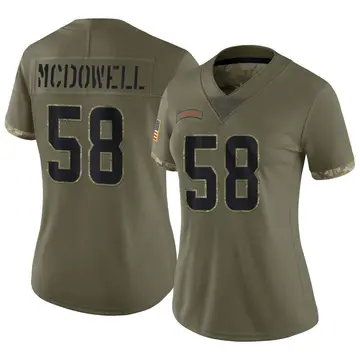 Nike Malik McDowell Women's Limited Cleveland Browns Olive 2022 Salute To Service Jersey
