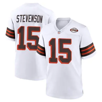 Nike Marquez Stevenson Men's Game Cleveland Browns White 1946 Collection Alternate Jersey