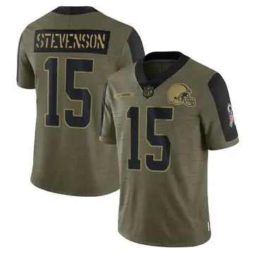 Nike Marquez Stevenson Men's Limited Cleveland Browns Olive 2021 Salute To Service Jersey