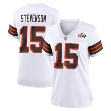 Nike Marquez Stevenson Women's Game Cleveland Browns White 1946 Collection Alternate Jersey
