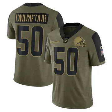 Nike Michael Dwumfour Men's Limited Cleveland Browns Olive 2021 Salute To Service Jersey
