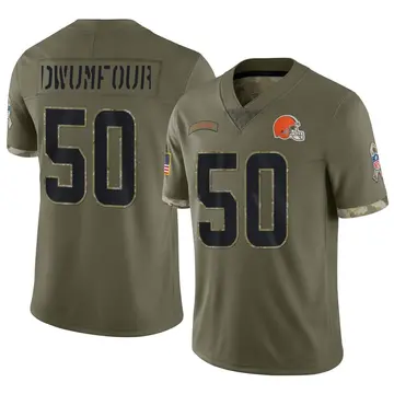 Nike Michael Dwumfour Men's Limited Cleveland Browns Olive 2022 Salute To Service Jersey