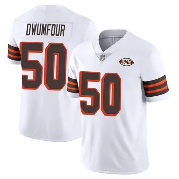 Nike Michael Dwumfour Men's Limited Cleveland Browns White Vapor 1946 Collection Alternate Jersey