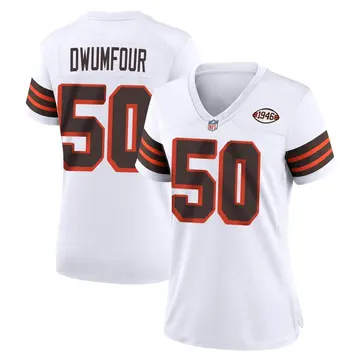 Nike Michael Dwumfour Women's Game Cleveland Browns White 1946 Collection Alternate Jersey