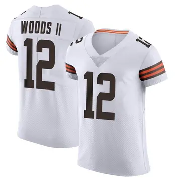 Nike Michael Woods II Men's Elite Cleveland Browns White Vapor Jersey