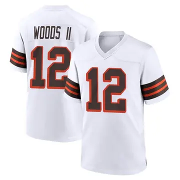 Nike Michael Woods II Men's Game Cleveland Browns White 1946 Collection Alternate Jersey