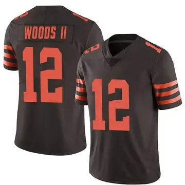 Nike Michael Woods II Men's Limited Cleveland Browns Brown Color Rush Jersey