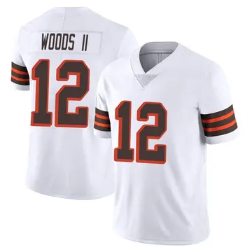 Nike Michael Woods II Men's Limited Cleveland Browns White Vapor 1946 Collection Alternate Jersey