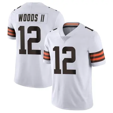 Nike Michael Woods II Men's Limited Cleveland Browns White Vapor Untouchable Jersey