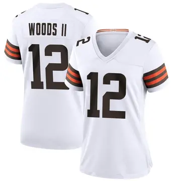 Nike Michael Woods II Women's Game Cleveland Browns White Jersey
