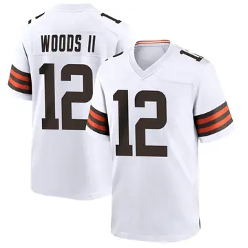 Nike Michael Woods II Youth Game Cleveland Browns White Jersey