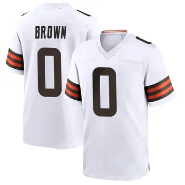 Nike Mike Brown Men's Game Cleveland Browns White Jersey