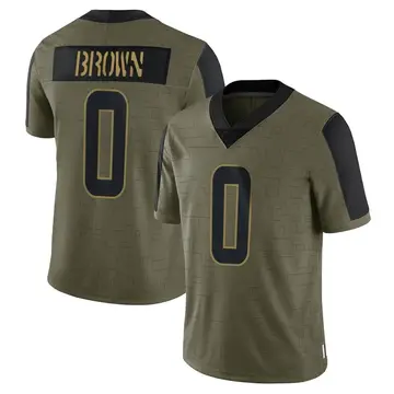 Nike Mike Brown Men's Limited Cleveland Browns Olive 2021 Salute To Service Jersey