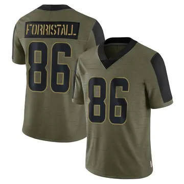Nike Miller Forristall Men's Limited Cleveland Browns Olive 2021 Salute To Service Jersey