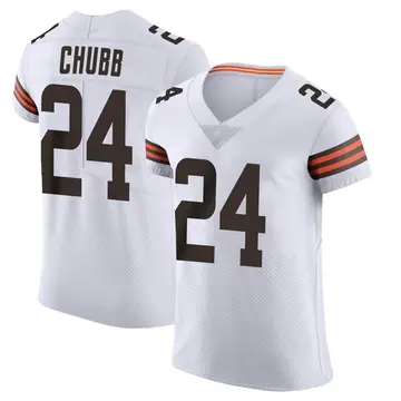 Nike Nick Chubb Men's Elite Cleveland Browns White Vapor Jersey