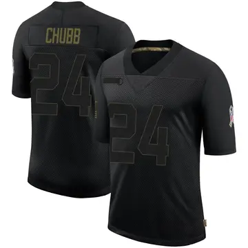 Nike Nick Chubb Men's Limited Cleveland Browns Black 2020 Salute To Service Jersey