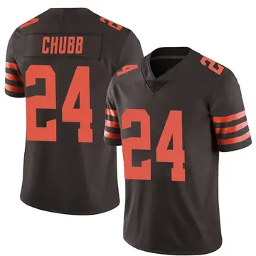 Nike Nick Chubb Men's Limited Cleveland Browns Brown Color Rush Jersey