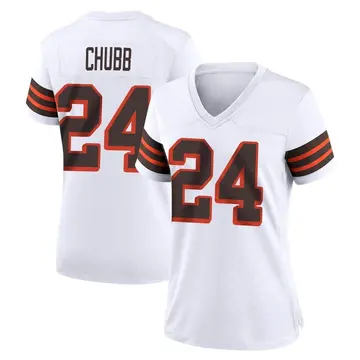 Nike Nick Chubb Women's Game Cleveland Browns White 1946 Collection Alternate Jersey