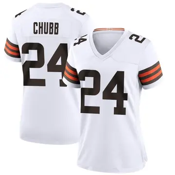 Nike Nick Chubb Women's Game Cleveland Browns White Jersey