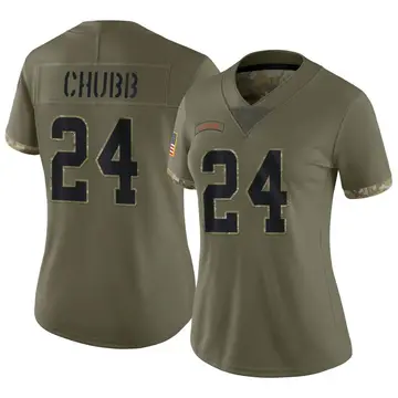 Nike Nick Chubb Women's Limited Cleveland Browns Olive 2022 Salute To Service Jersey
