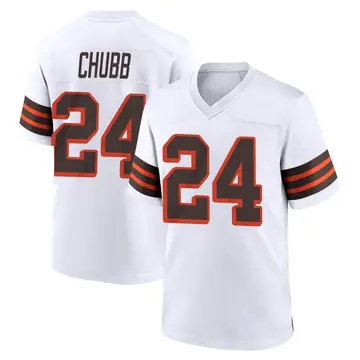 Nike Nick Chubb Youth Game Cleveland Browns White 1946 Collection Alternate Jersey