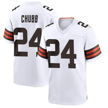 Nike Nick Chubb Youth Game Cleveland Browns White Jersey
