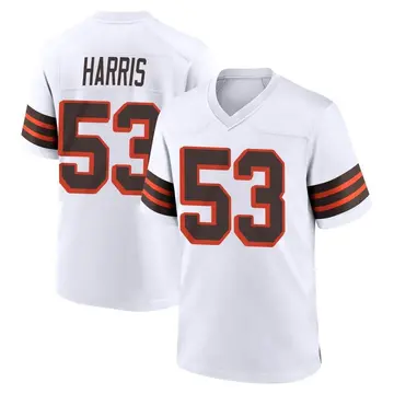 Nike Nick Harris Men's Game Cleveland Browns White 1946 Collection Alternate Jersey