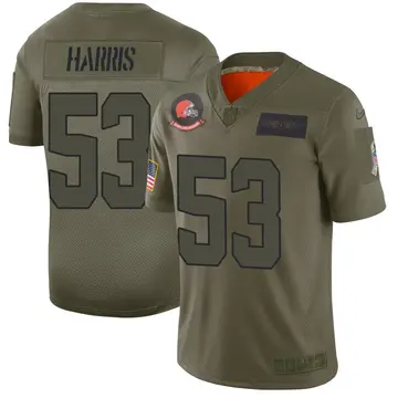 Nike Nick Harris Men's Limited Cleveland Browns Camo 2019 Salute to Service Jersey